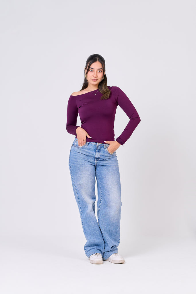 Soft Touch One Shoulder Top - Plum – COCKATOO