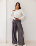 Linen Wide-Leg Pants