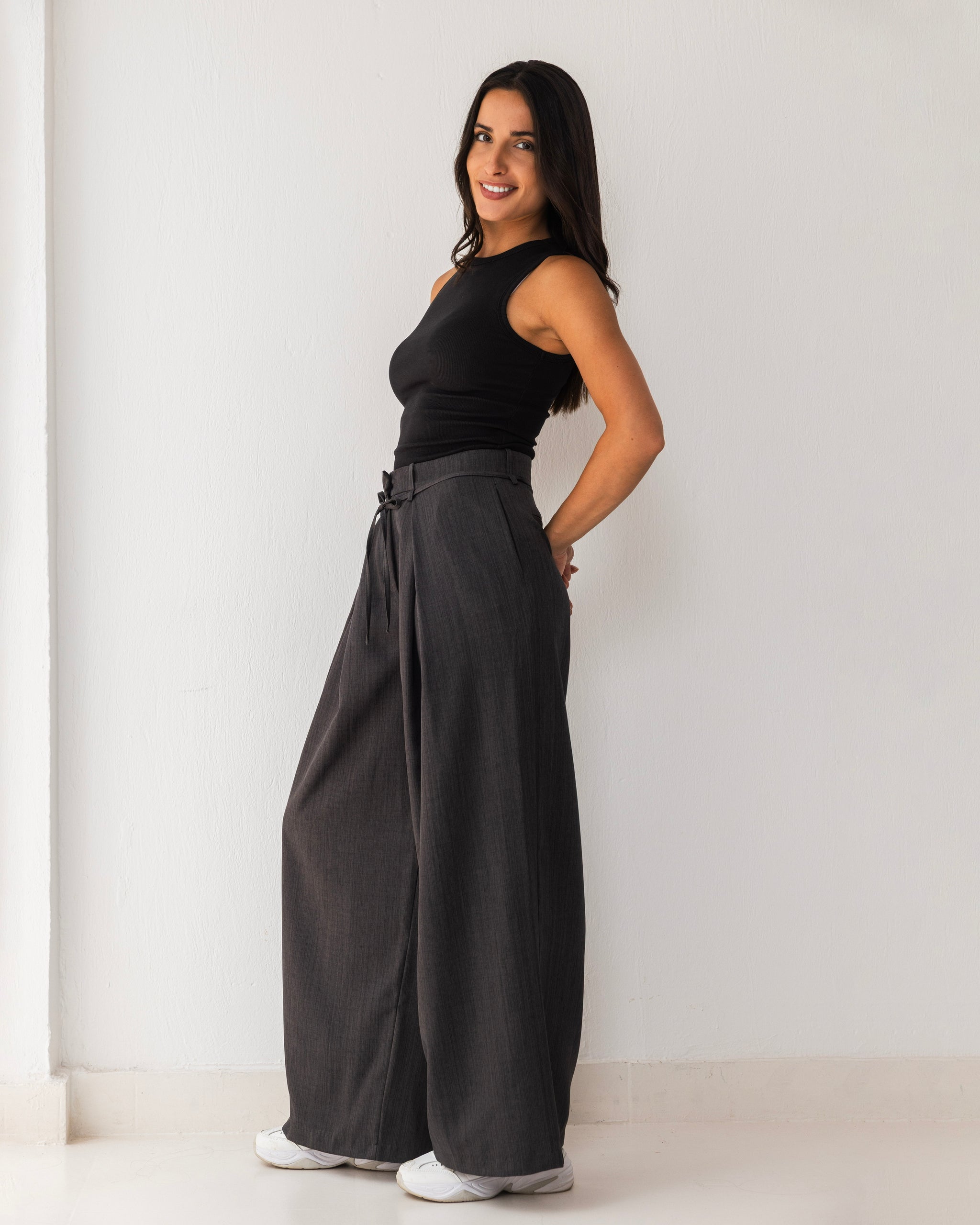 Linen wide-leg pants Dary Gray – COCKATOO