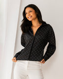 Polka Dot Satin Blouse