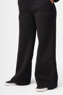 Melton Wide-Leg Pants — Black