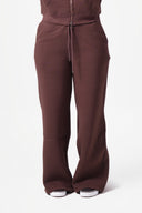 Melton Wide-Leg Pants — Brown