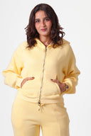 Melton Zip-Up Top — Yellow