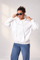 Plain Oversized Pullover Hoodie — White