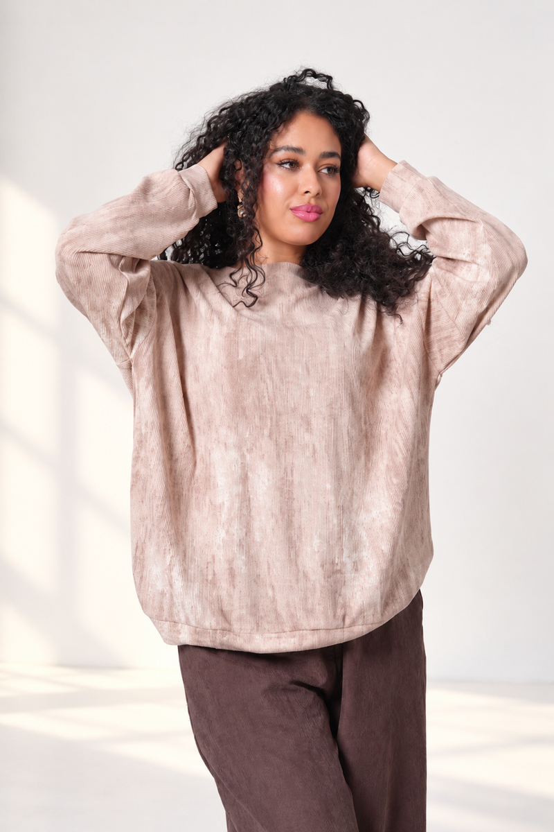 Textured Round-Neck Sweatshirt