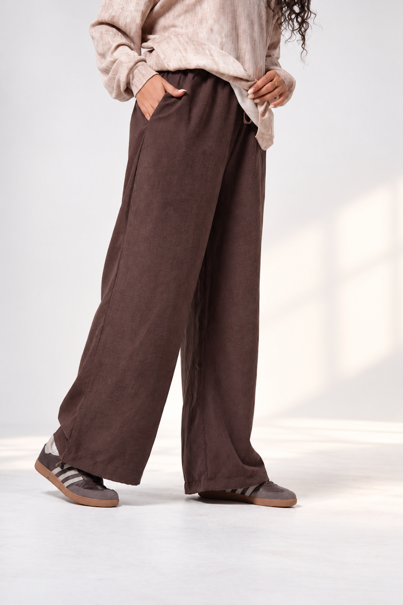 Textured Wide-Leg Pants
